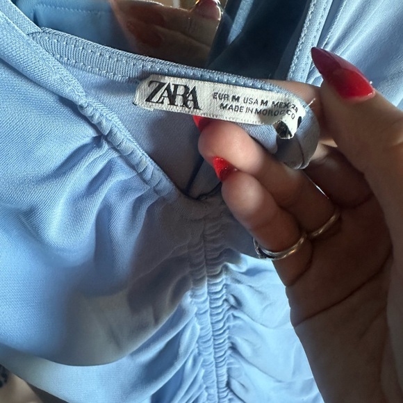 Zara One Shoulder Blue Dress - Picture 5 of 5